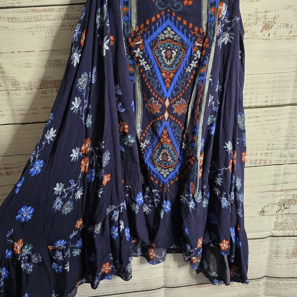 Free People Dress Anka Boarder Print Boho Flare Aztec Floral Print Womans XS - Picture 3 of 7